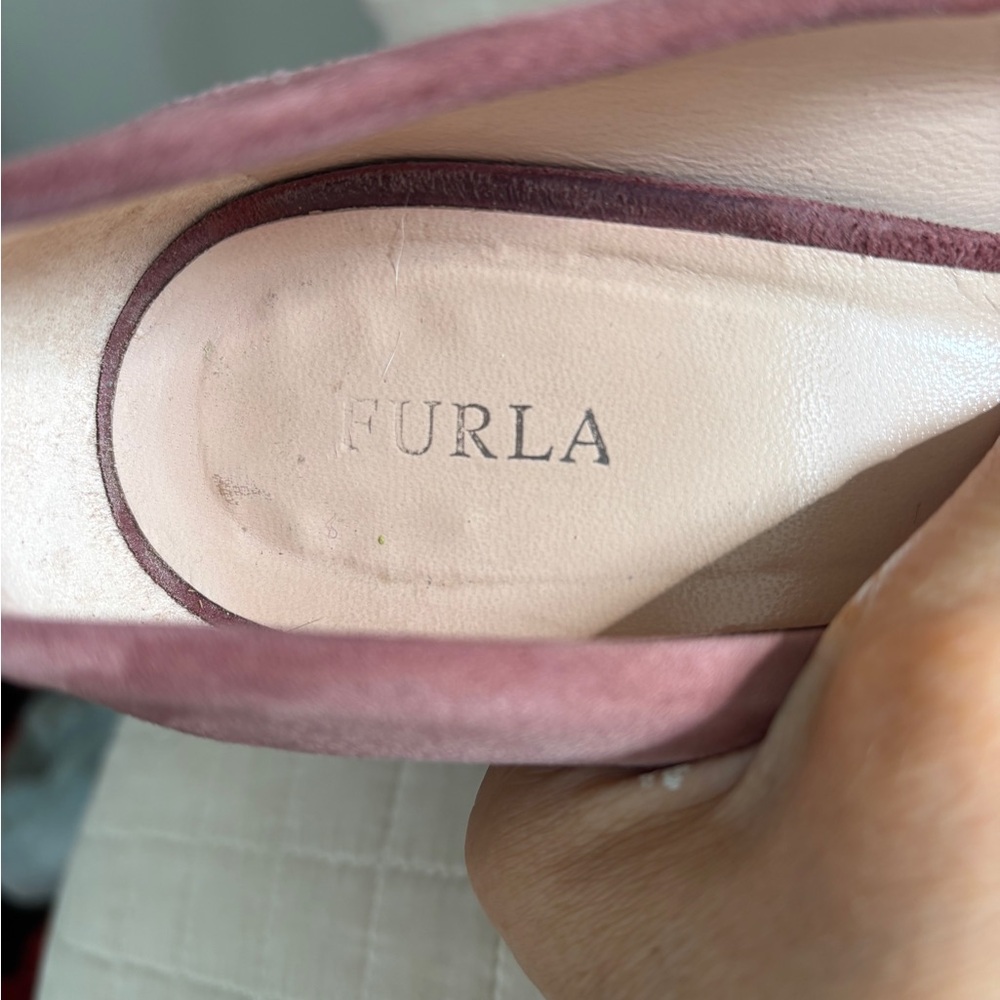 Furla Pink Suede Heels - Picture 5 of 10